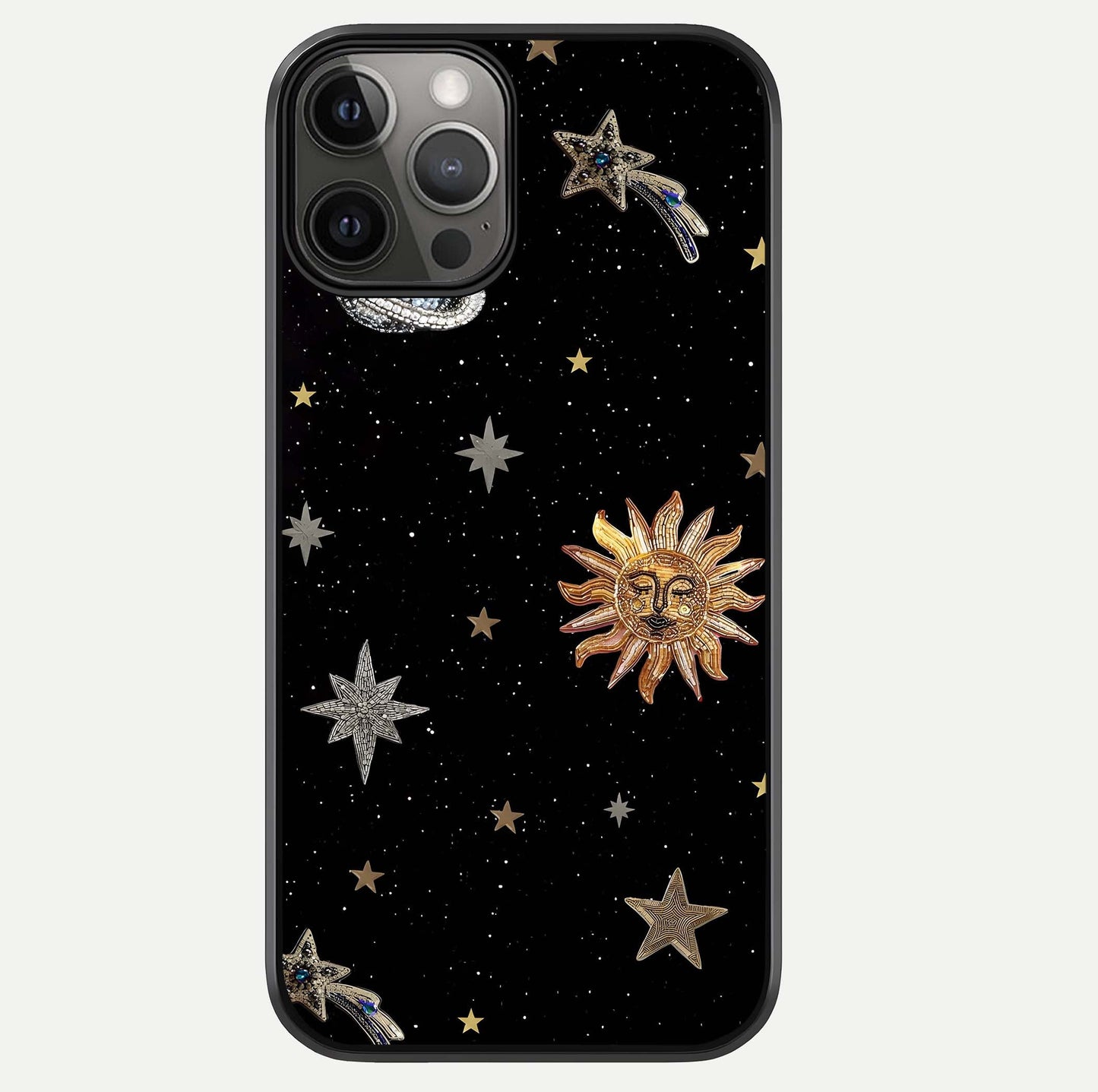 Celestial Moon With Stars Glass Case For iPhone 12 Pro Max by Custom World