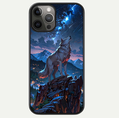 Celestial Wolf Howl Glass Case For iPhone 12 Pro Max by Custom World