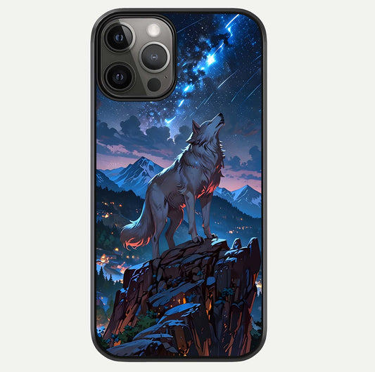 Celestial Wolf Howl Glass Case For iPhone 12 Pro Max by Custom World