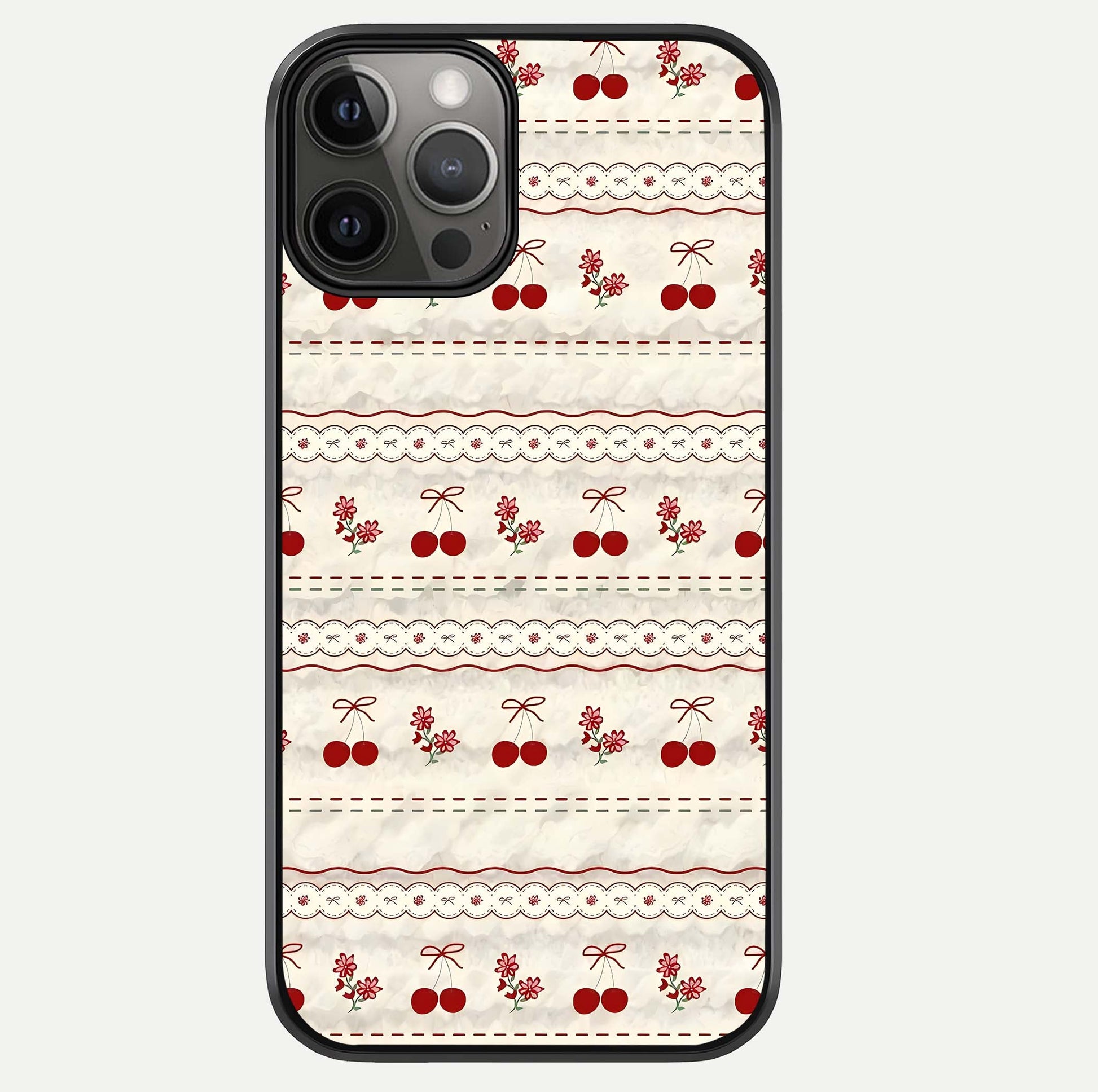 Cherry Bloom Charm Glass Case For iPhone 12 Pro Max by Custom World