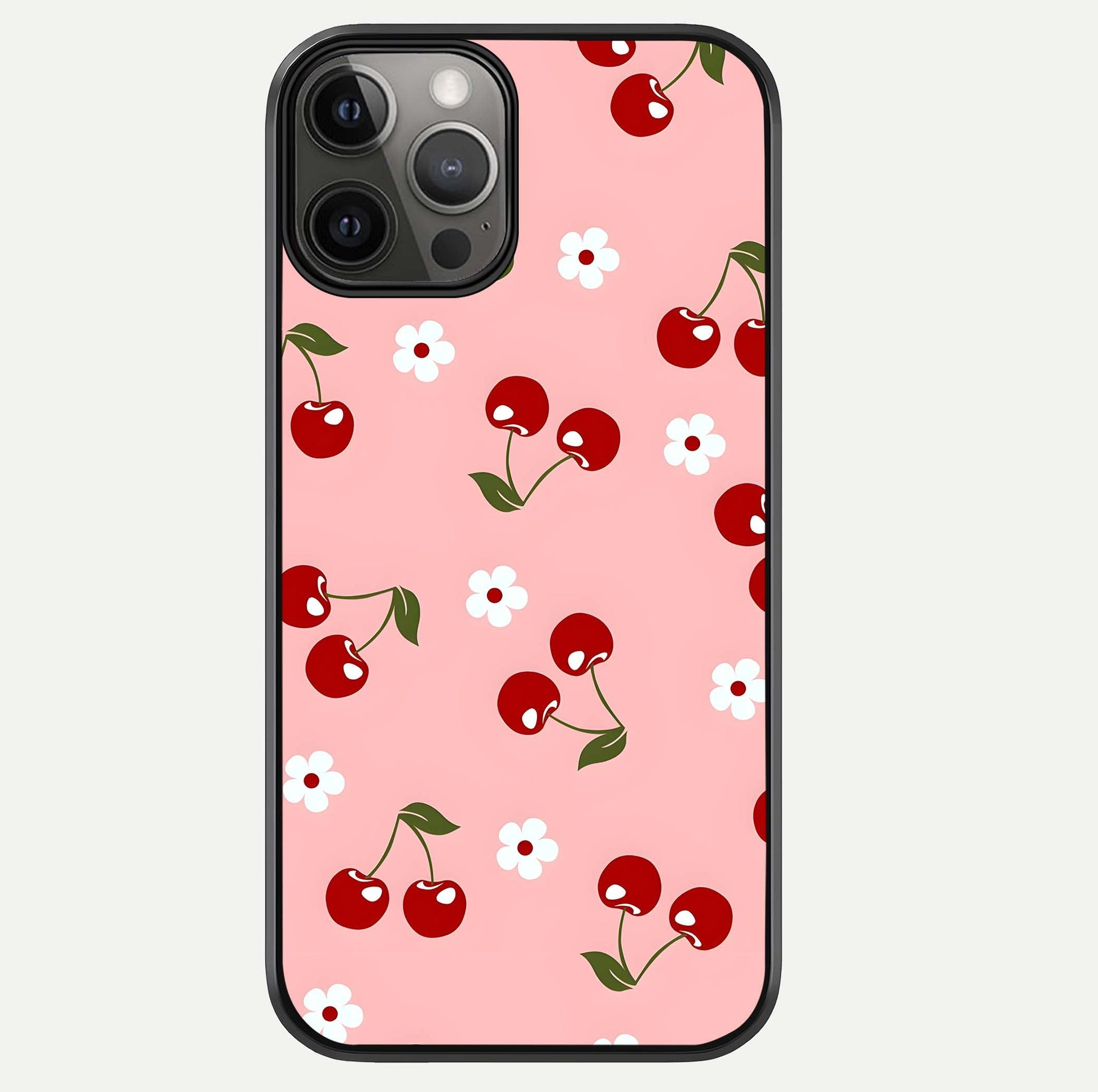 Cherry Love Mood Glass Case For iPhone 12 Pro Max by Custom World