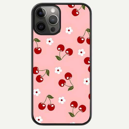 Cherry Love Mood Glass Case For iPhone 12 Pro Max by Custom World
