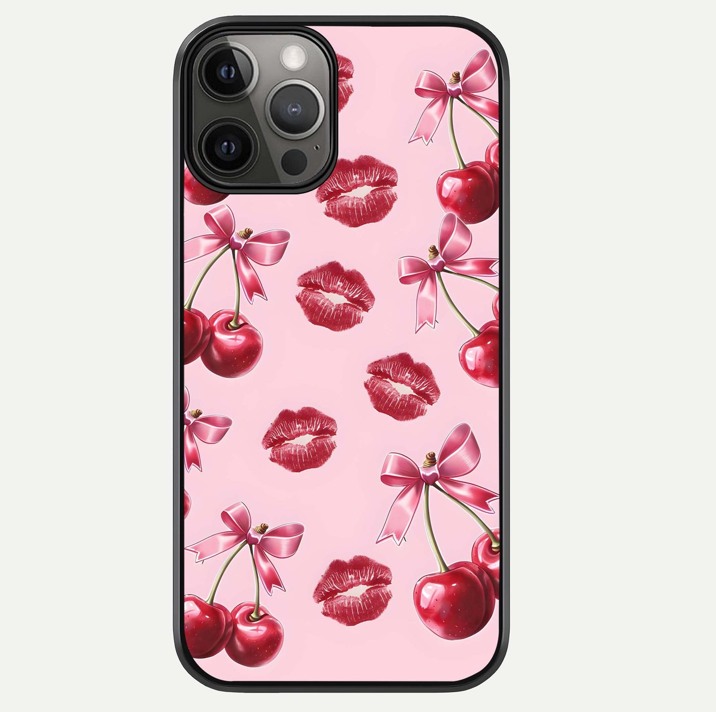 Cherry With Lips Glass Case For iPhone 12 Pro Max by Custom World
