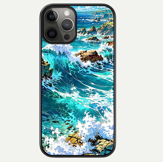 Coastal Blue Waves Glass Case For iPhone 12 Pro Max by Custom World