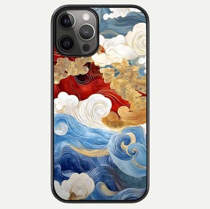 Colored Waves Glass Case For iPhone 12 Pro Max by Custom World