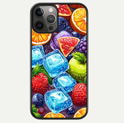 Colorful Fruits With Ice Glass Case For iPhone 12 Pro Max by Custom World