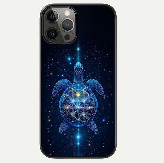Crimson Blue Turtle Glass Case For iPhone 12 Pro Max by Custom World