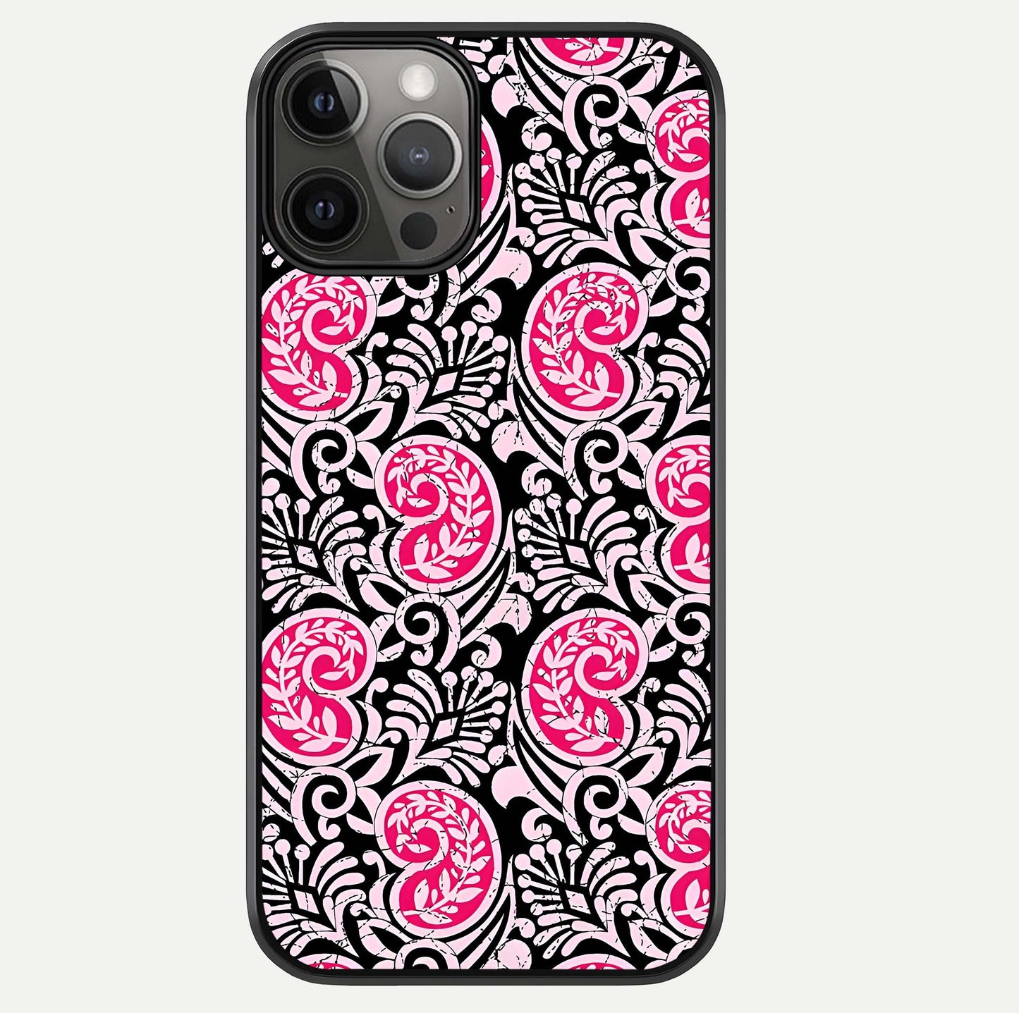 Crimson Paisley Charm Glass Case For iPhone 12 Pro Max by Custom World