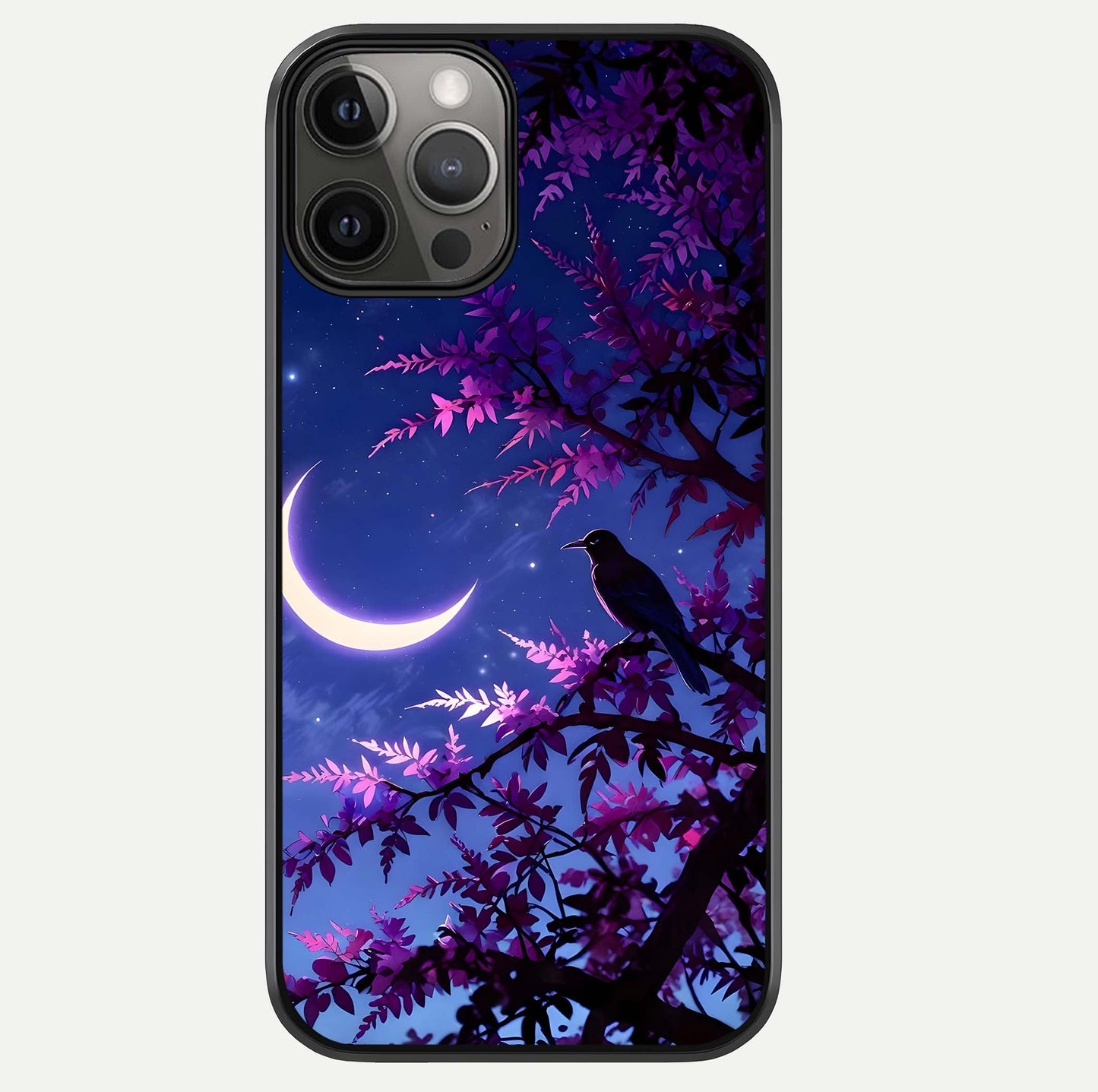 Crow & Moon Scenery Glass Case For iPhone 12 Pro Max by Custom World