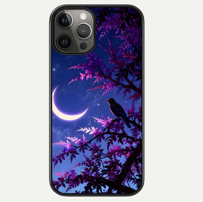 Crow & Moon Scenery Glass Case For iPhone 12 Pro Max by Custom World