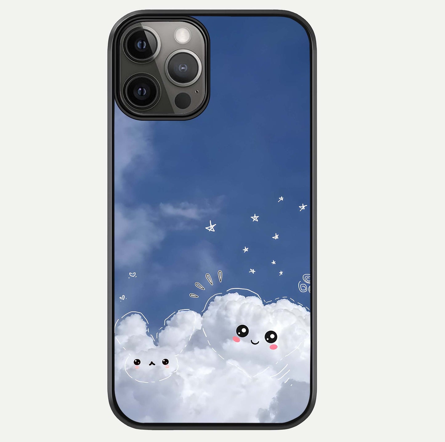 Cute Blossom Cloud Glass Case For iPhone 12 Pro Max by Custom World