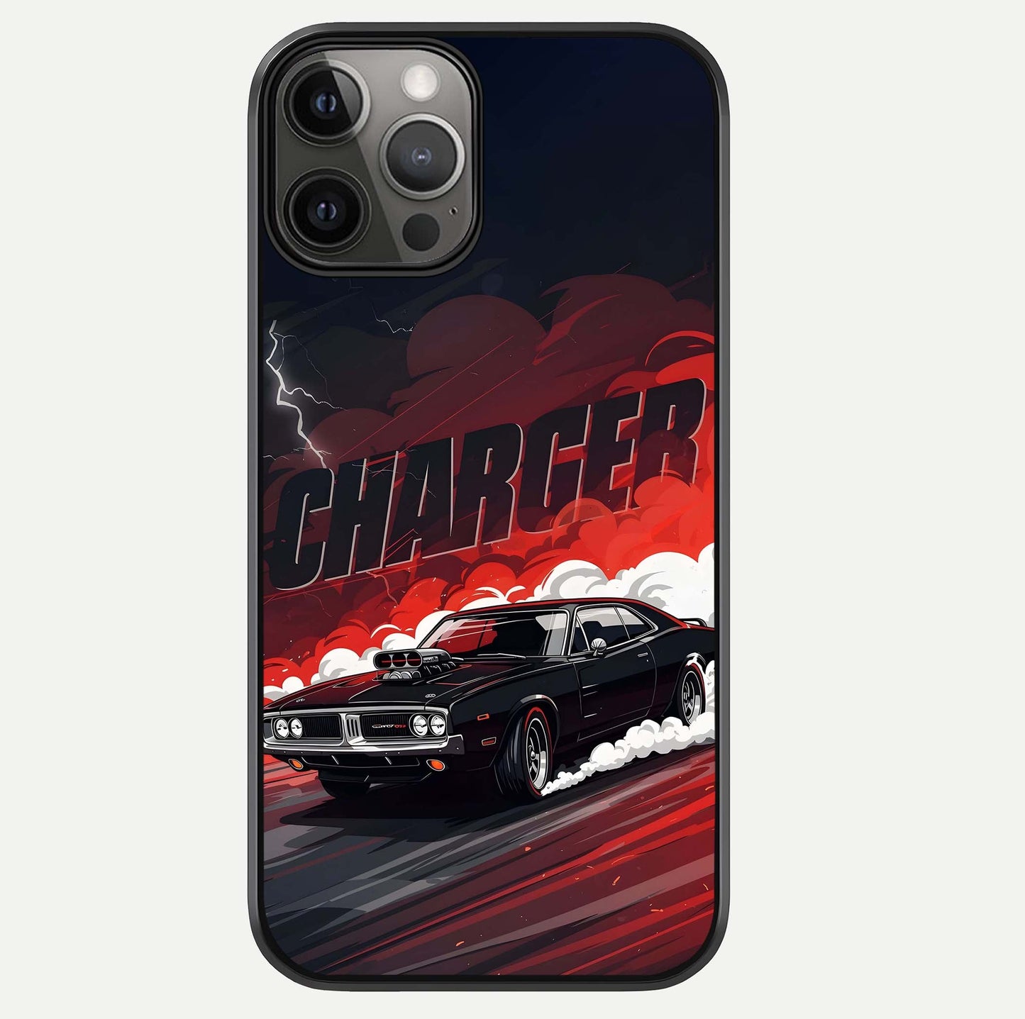 Dark Charger Fury Glass Case For iPhone 12 Pro Max by Custom World