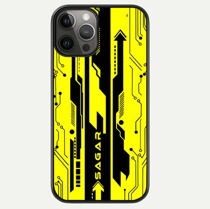 Electric Pulse CYBERPUNK Custom Name Glass Case For iPhone 12 Pro Max by Custom World