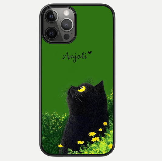 Emerald Cat Custom Name Glass Case For iPhone 12 Pro Max by Custom World