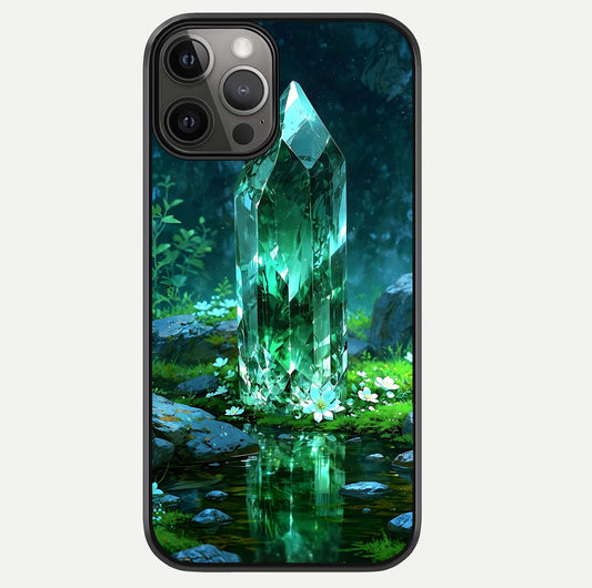 Emerald Light Crystal Glass Case For iPhone 12 Pro Max by Custom World