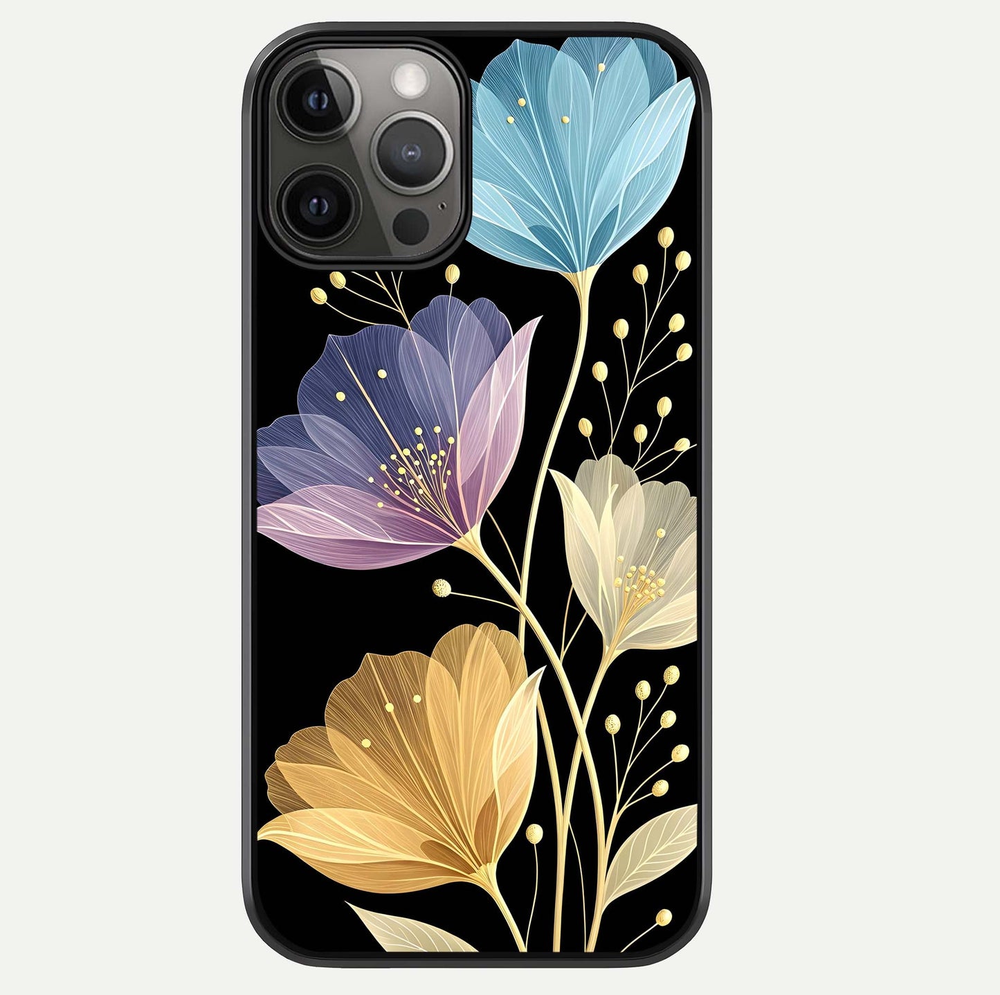 Flower Bloom Glow Glass Case For iPhone 12 Pro Max by Custom World