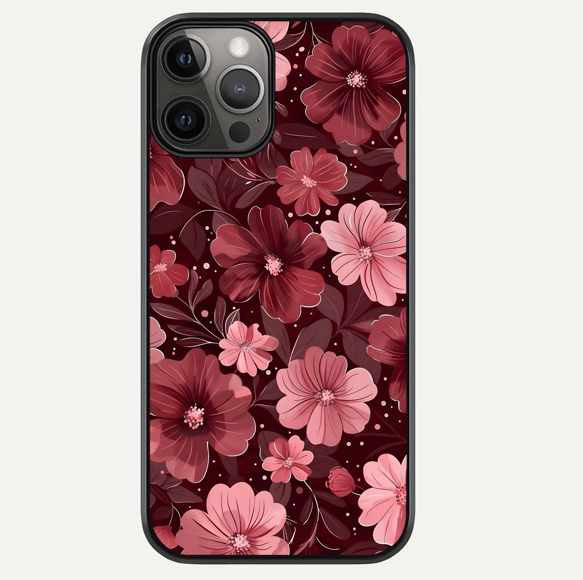 Flower Blush Bloom Glass Case For iPhone 12 Pro Max by Custom World