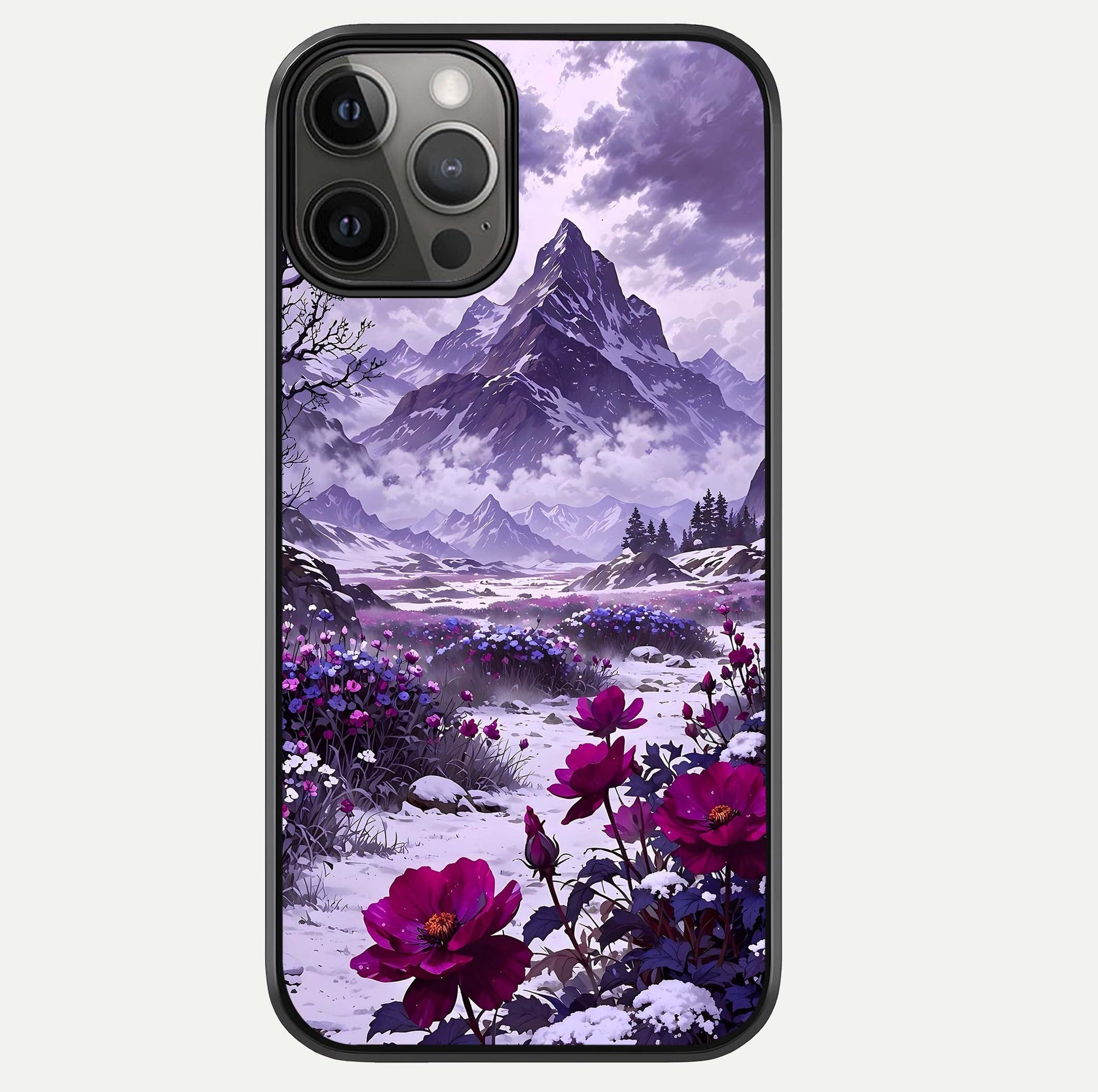 Flower Mountain View Glass Case For iPhone 12 Pro Max by Custom World