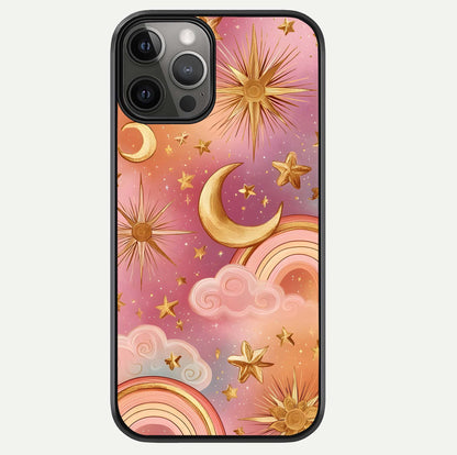 Golden Celestial Dreams Glass Case For iPhone 12 Pro Max by Custom World