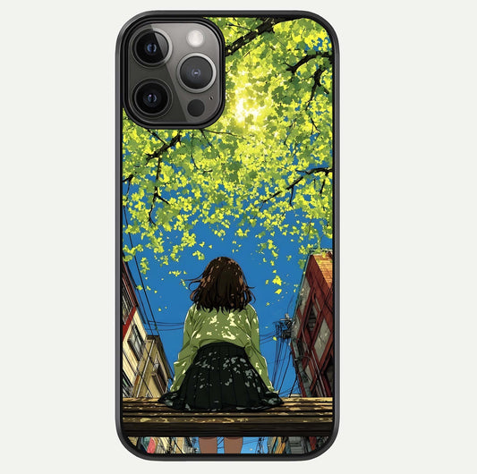 Golden Leaves Glow Glass Case For iPhone 12 Pro Max by Custom World