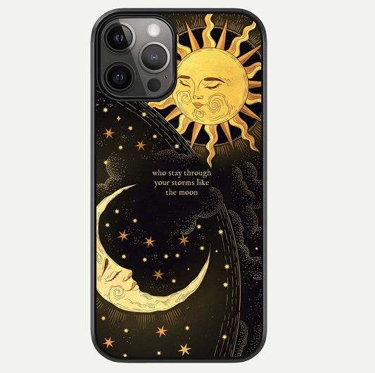 Golden Lunar Love Glass Case For iPhone 12 Pro Max by Custom World
