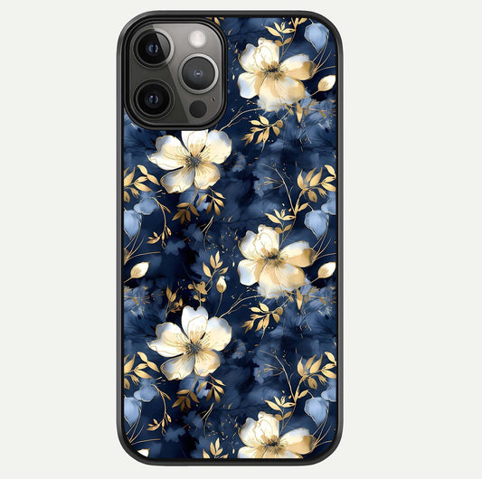 Golden Midnight Bloom Glass Case For iPhone 12 Pro Max by Custom World