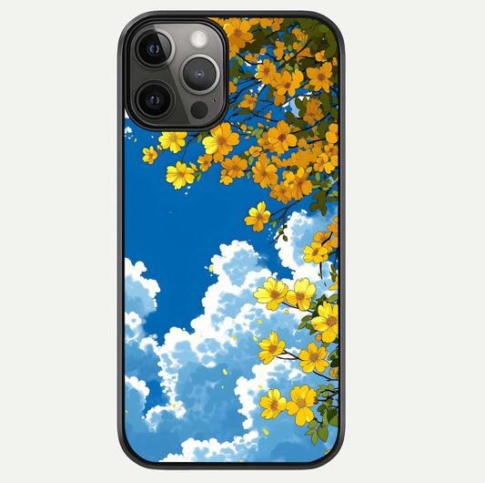 Golden Petal Sky Glass Case For iPhone 12 Pro Max by Custom World