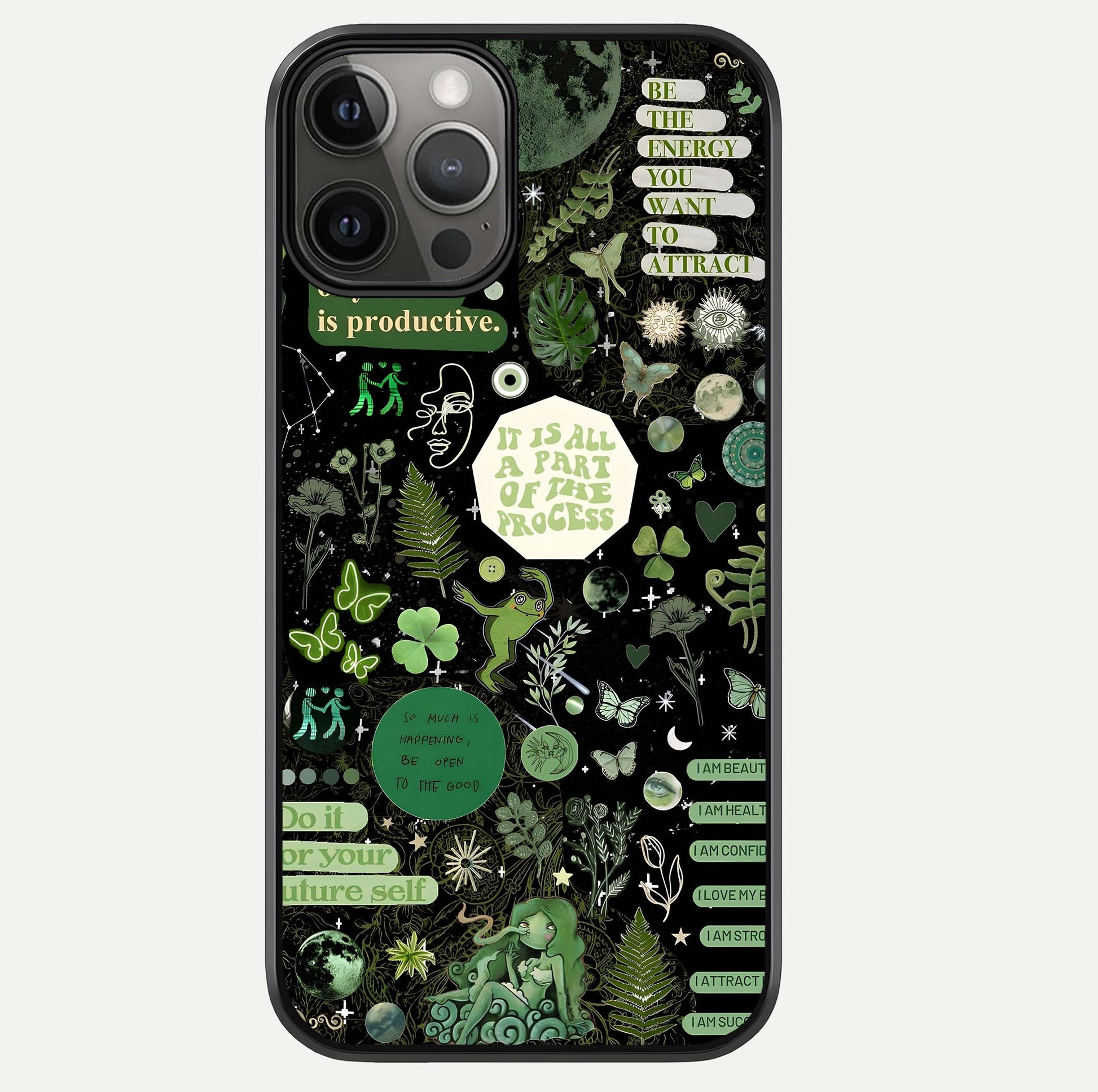 Green Moon Energy Glass Case For iPhone 12 Pro Max by Custom World