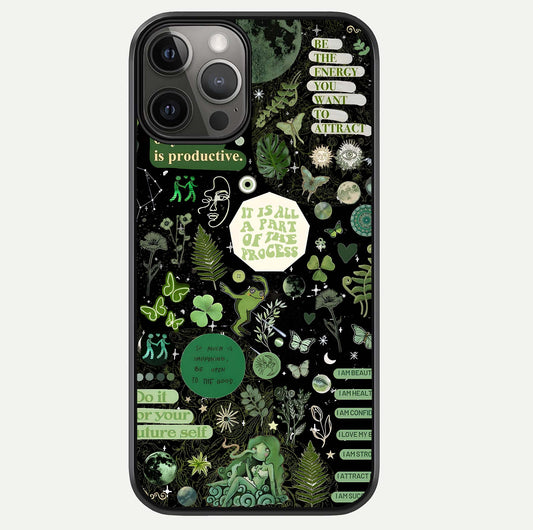 Green Moon Energy Glass Case For iPhone 12 Pro Max by Custom World