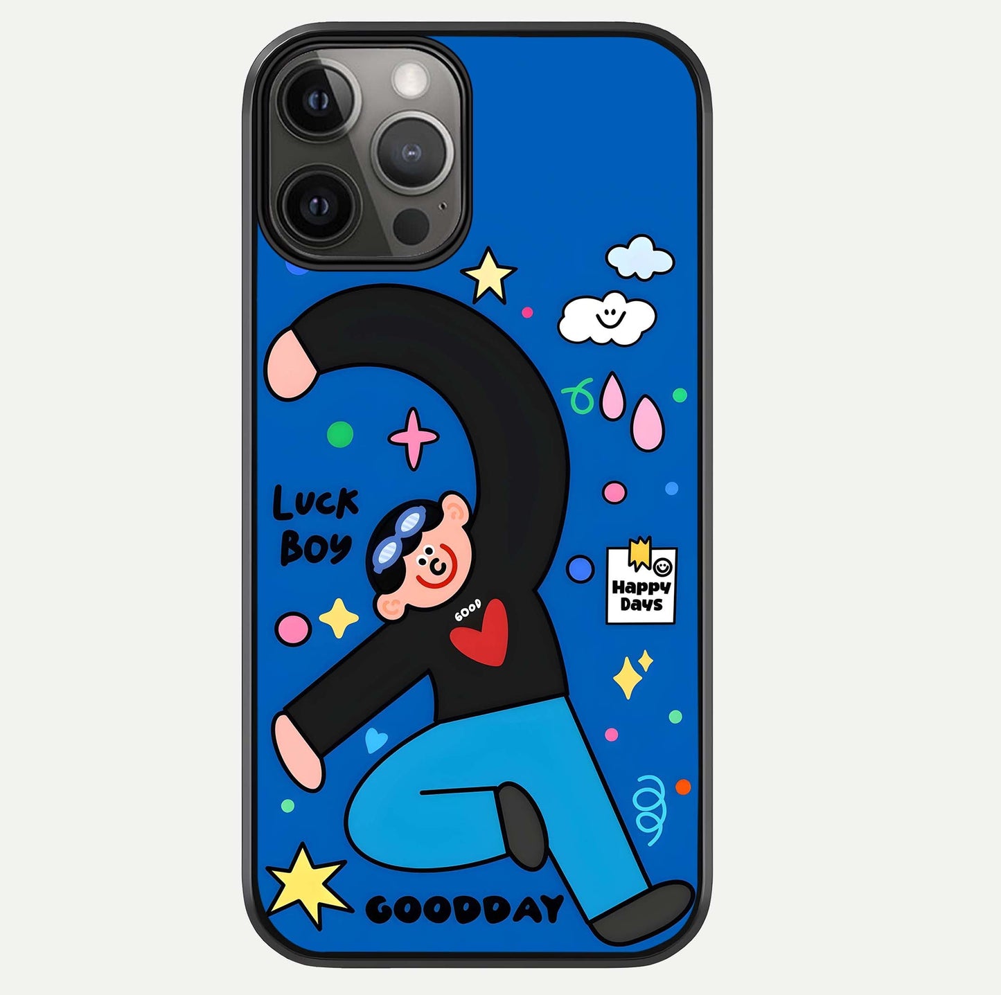 Happy Luck Vibe Glass Case For iPhone 12 Pro Max by Custom World