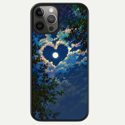 Heart With Moon Sky Glass Case For iPhone 12 Pro Max by Custom World