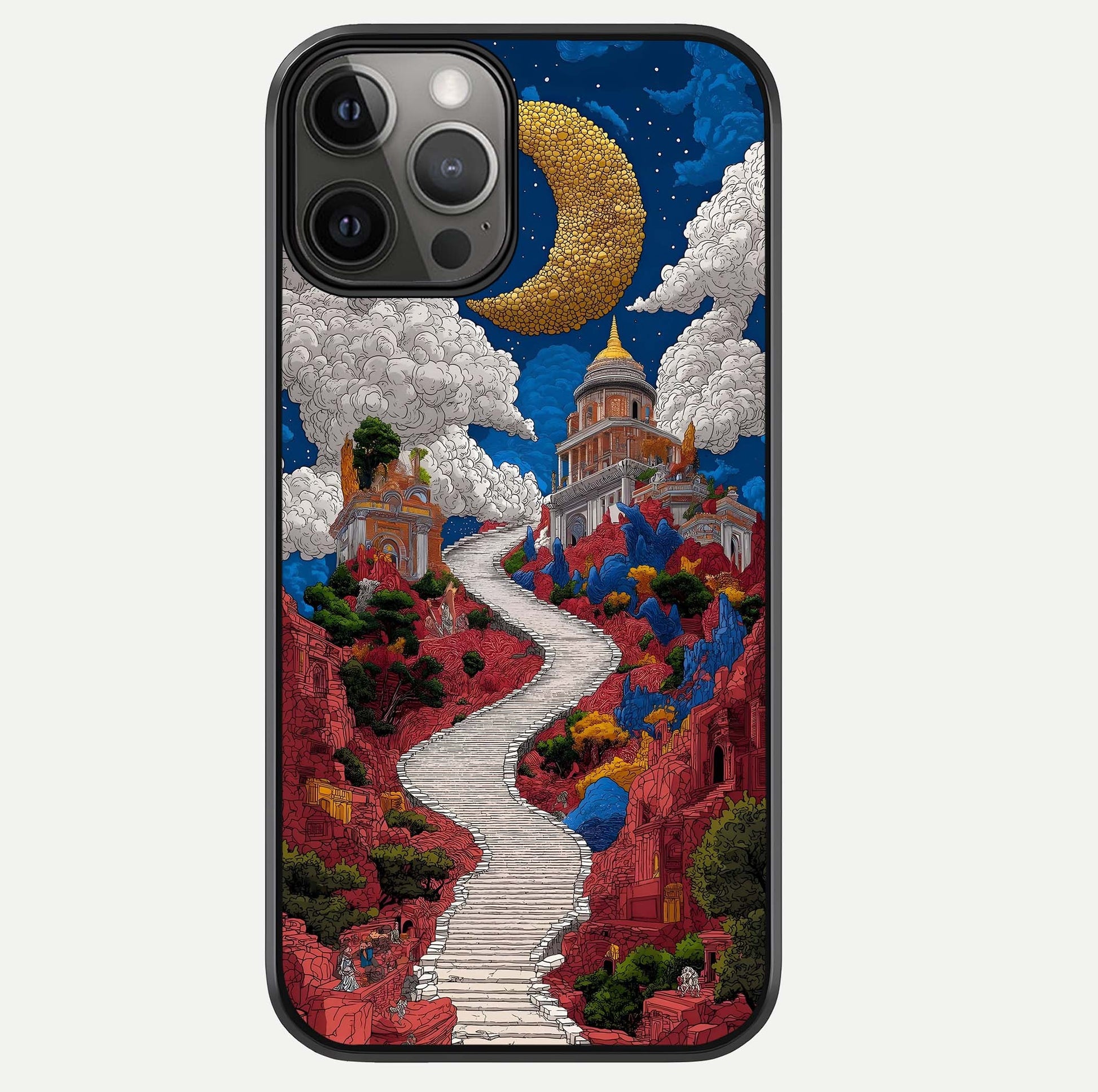 Heavenly Moon Path Glass Case For iPhone 12 Pro Max by Custom World