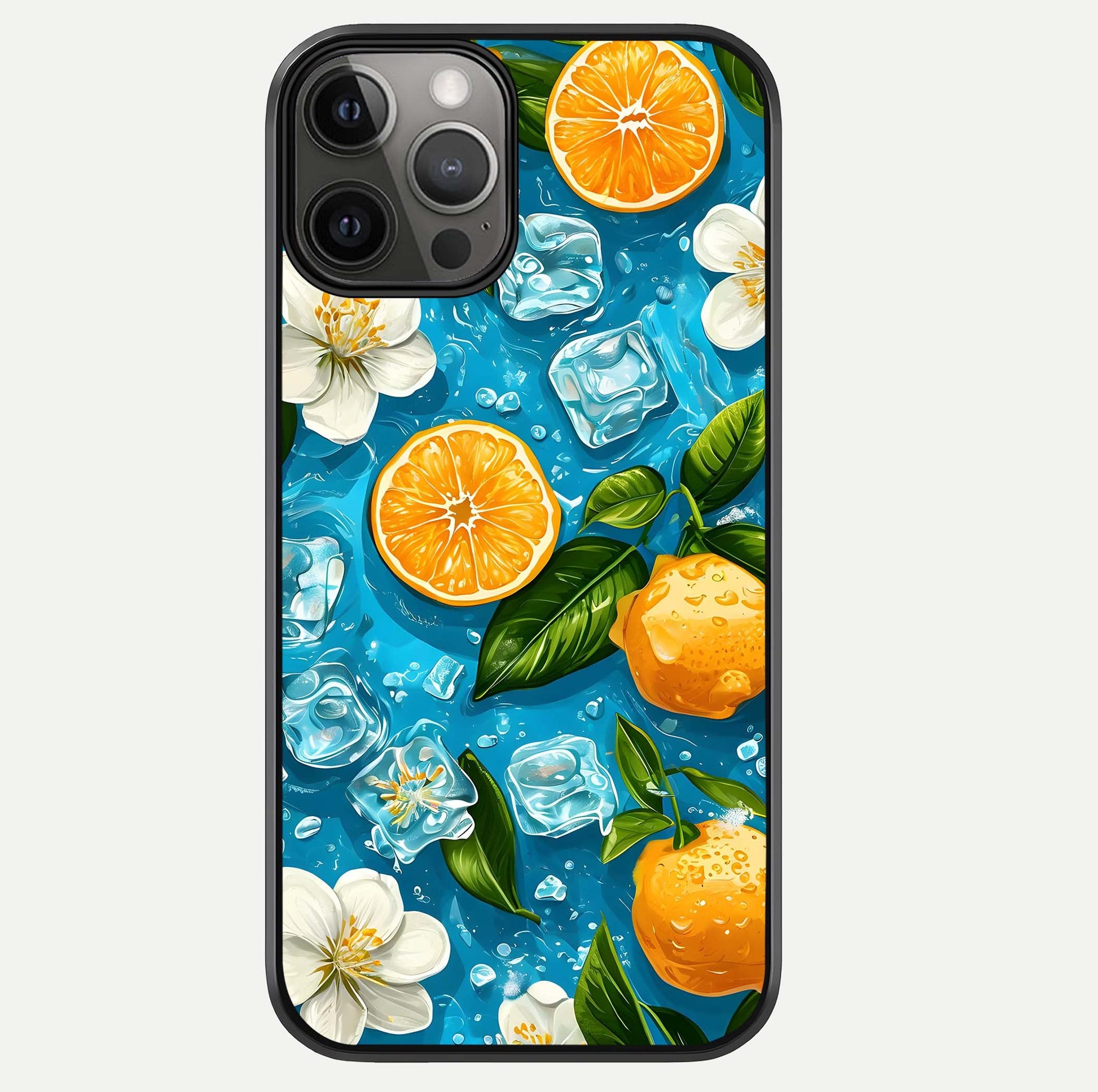 Ice Cube With Orange Glass Case For iPhone 12 Pro Max by Custom World