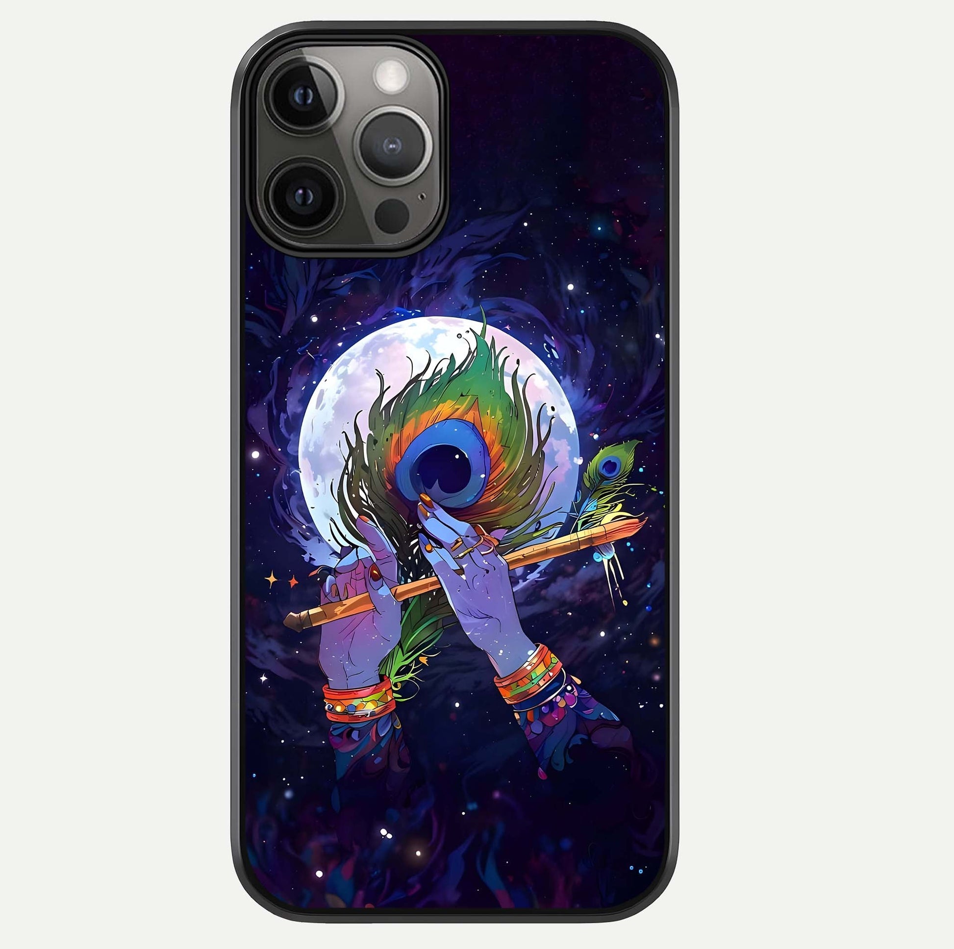 Krishna Hands Art Glass Case For iPhone 12 Pro Max by Custom World