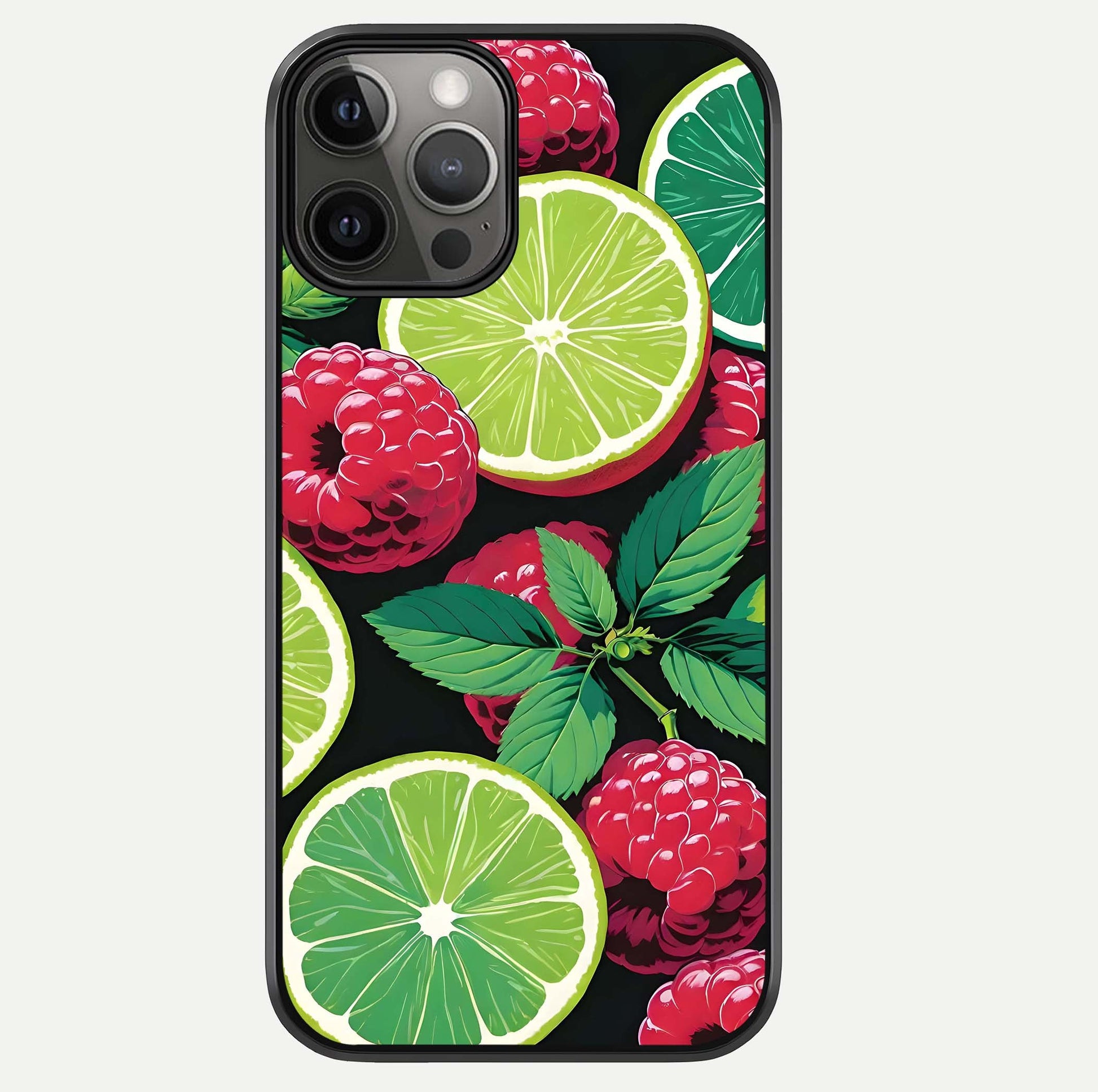 Lime & Raspberry Pattern Glass Case For iPhone 12 Pro Max by Custom World