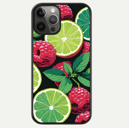 Lime & Raspberry Pattern Glass Case For iPhone 12 Pro Max by Custom World