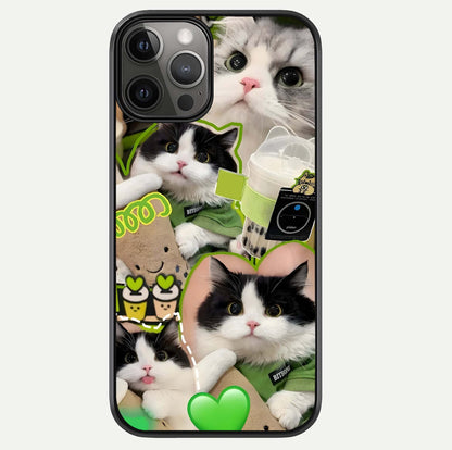 Matcha Cats Mood Glass Case For iPhone 12 Pro Max by Custom World