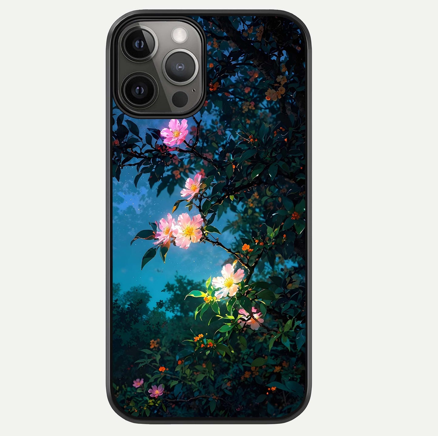 Midnight Bloom Glow Glass Case For iPhone 12 Pro Max by Custom World