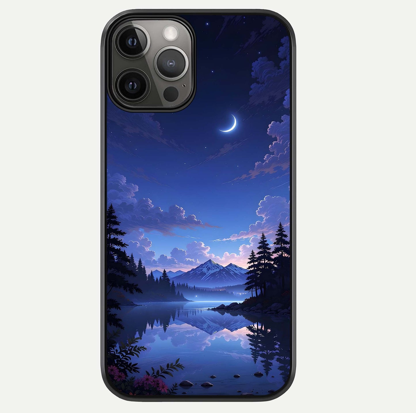 Midnight Lake Peace Glass Case For iPhone 12 Pro Max by Custom World