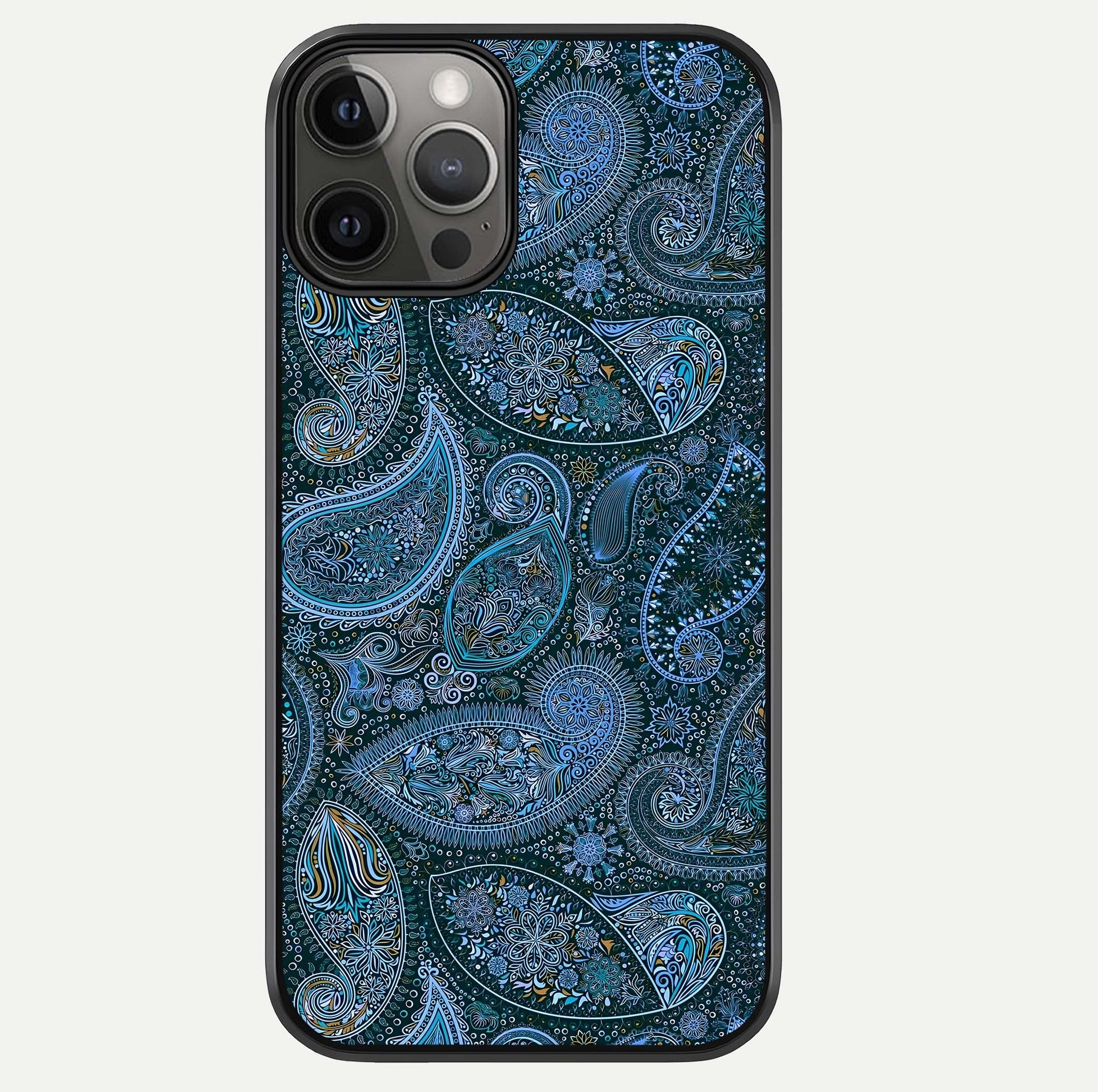 Midnight Paisley Glow Glass Case For iPhone 12 Pro Max by Custom World