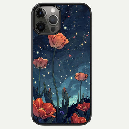 Midnight Tulip Glow Glass Case For iPhone 12 Pro Max by Custom World