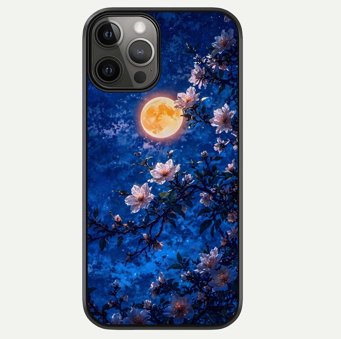 Moonlit Blossoms Night Glass Case For iPhone 12 Pro Max by Custom World