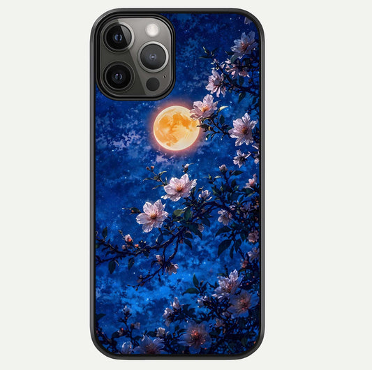 Moonlit Blossoms Night Glass Case For iPhone 12 Pro Max by Custom World