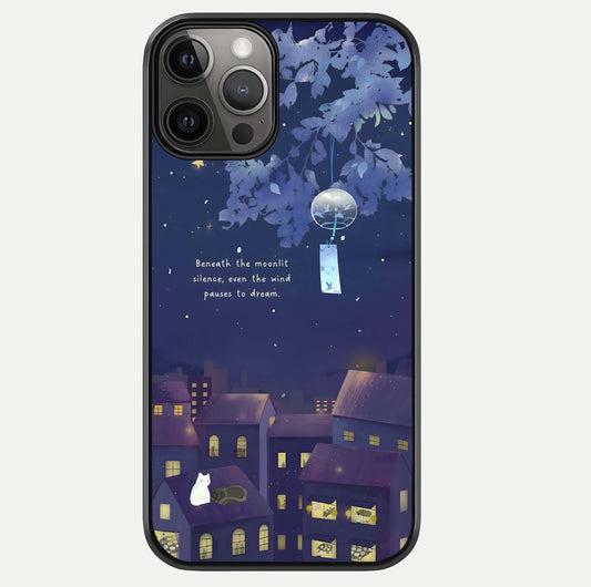 Moonlit Cat Silence Glass Case For iPhone 12 Pro Max by Custom World