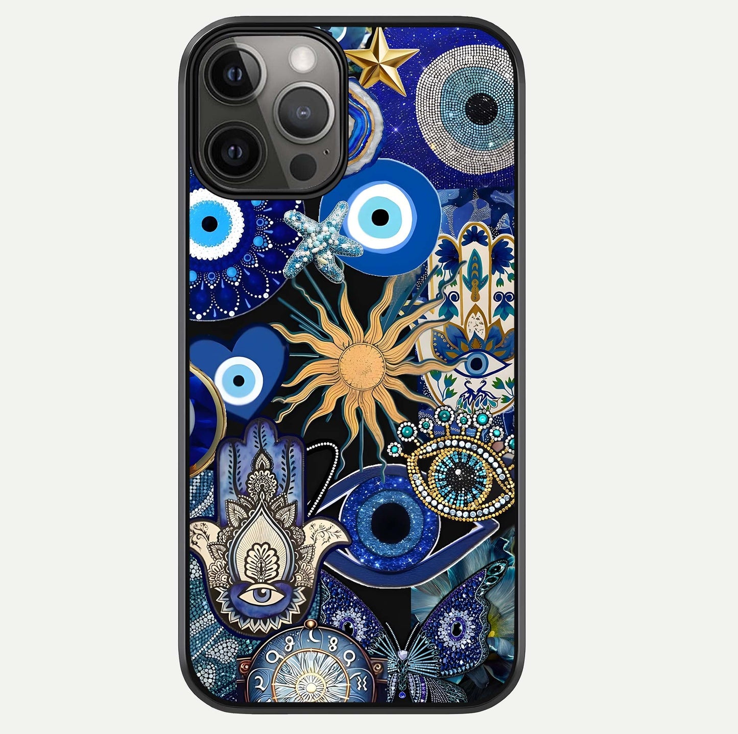 Mystic Blue Evil Eye Glass Case For iPhone 12 Pro Max by Custom World