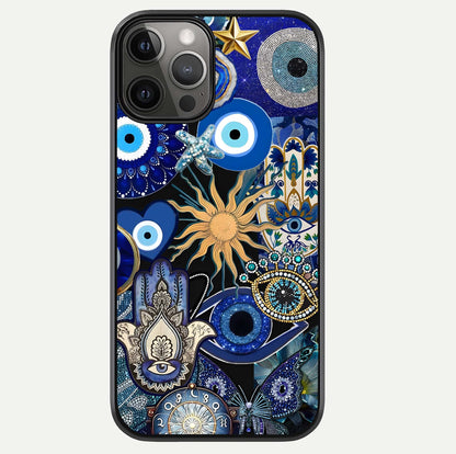 Mystic Blue Evil Eye Glass Case For iPhone 12 Pro Max by Custom World