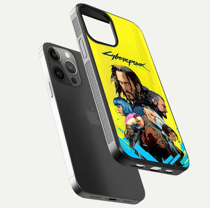 Neon Rebel Genesis Glass Case for iPhone 12 Pro Max floating dual-view mockup showing electric glow and depth