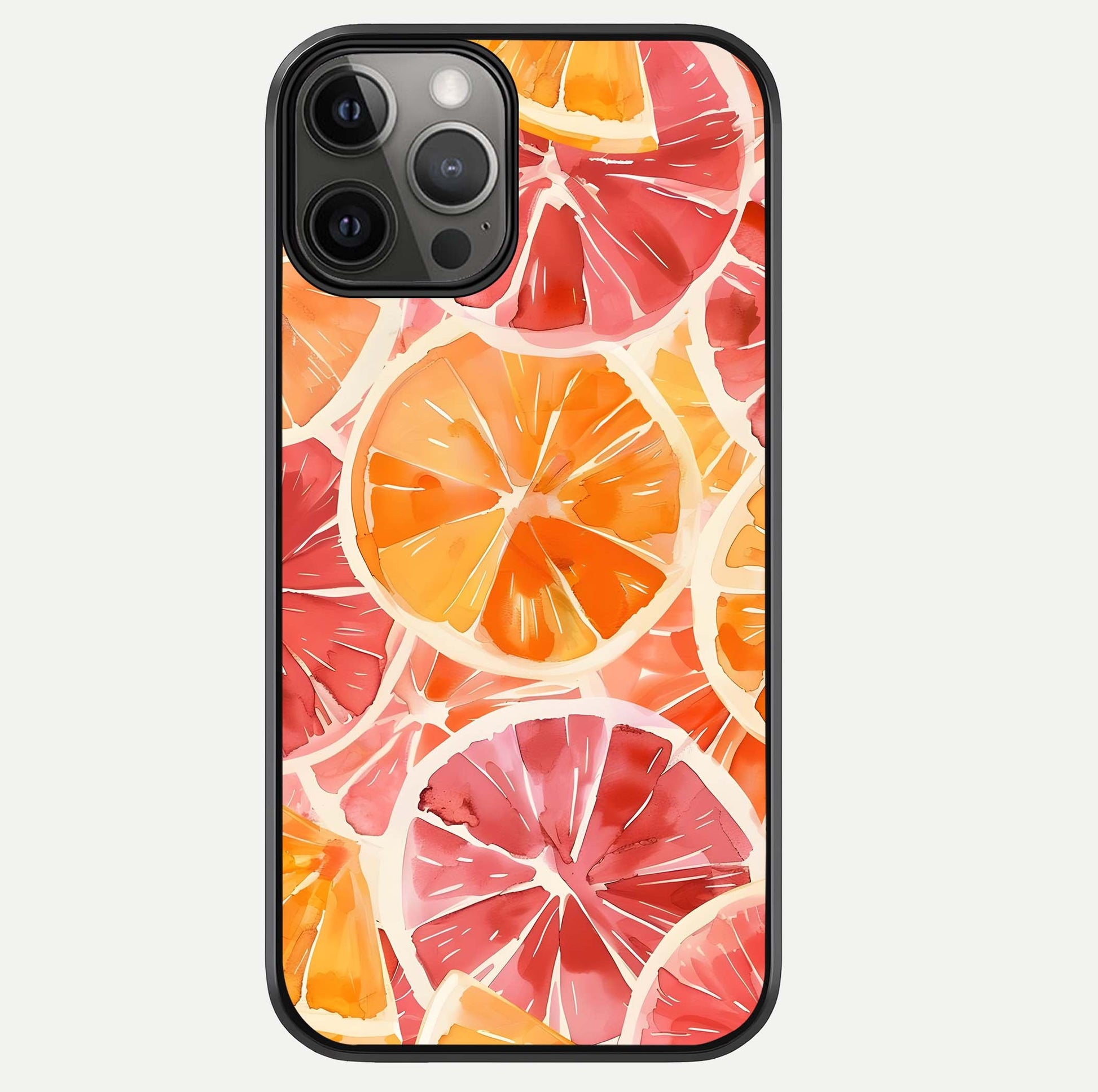 Orange Fruits Pattern Glass Case For iPhone 12 Pro Max by Custom World
