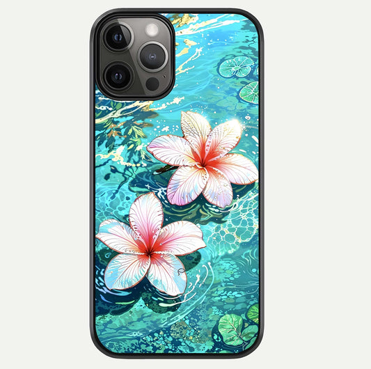 Pink Flowers in Water Glass Case For iPhone 12 Pro Max by Custom World