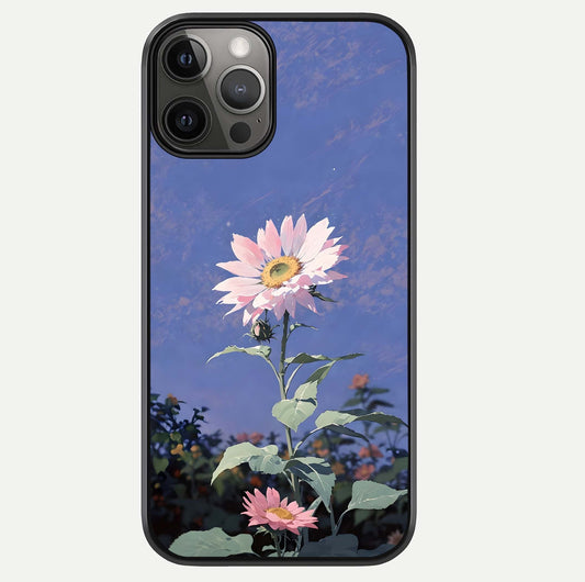 Pink Sunflower Glow Glass Case For iPhone 12 Pro Max by Custom World